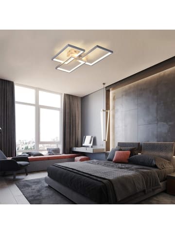 ZMH LED Deckenleuchte in Weiß dimmbar 63W Modern Wohnzimmerlampe aus Metall