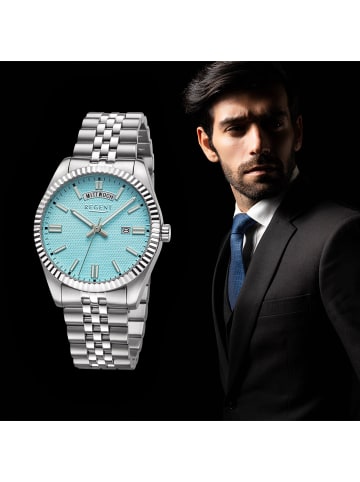 Regent Analog-Armbanduhr Regent Metallarmband silber groß (ca. 40mm)