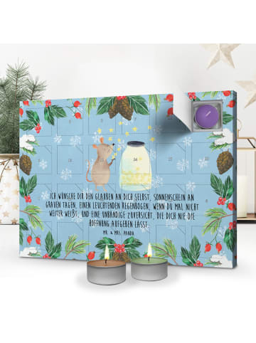 Mr. & Mrs. Panda adventskalender kerzen Maus Sterne mit Spruch in Eisblau