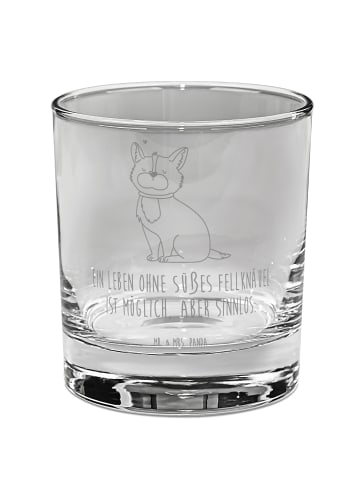 Mr. & Mrs. Panda Glas für Gin Hund Glück mit Spruch in Transparent
