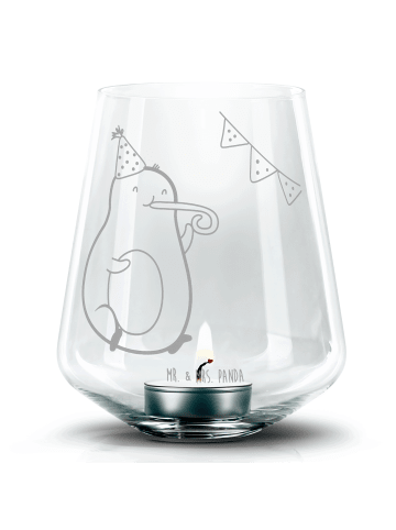 Mr. & Mrs. Panda Windlicht Avocado Party Zeit ohne Spruch in Transparent