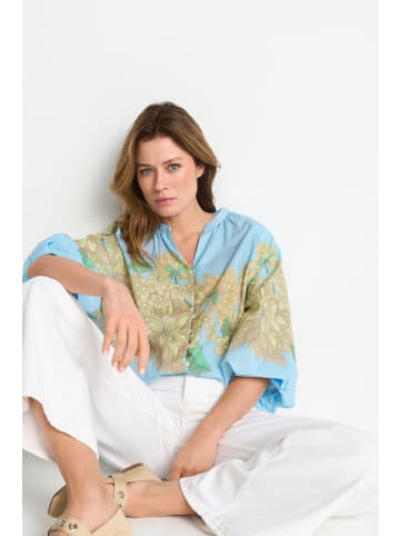 Rich & Royal Bluse in hellblau gelb
