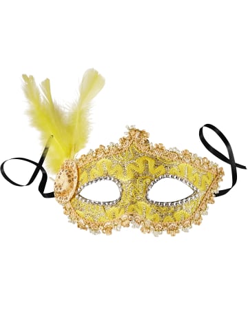 tectake Elegante Halbmaske in Einheitsgröße, gelb