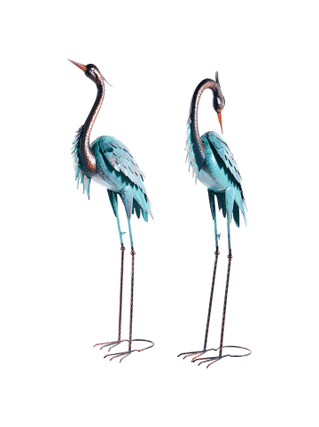 Beliani 2er-Set Gartenfigur MALOLOS in Blau/Messing