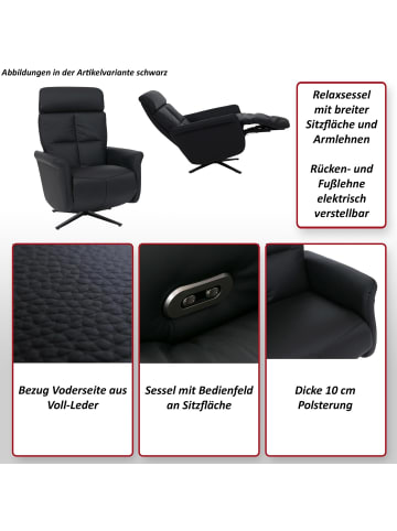 MCW Relaxsessel L10 elektrisch verstellbar Voll-Leder, Grau