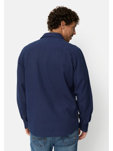 Camel Active Langarmhemd aus reiner Baumwolle in Navyblau