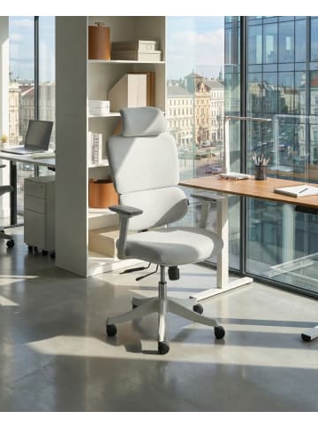 Beliani Bürostuhl VISCOUNT in Grau/Beige - (W) 50 x (H) 121 x (L) 63 cm