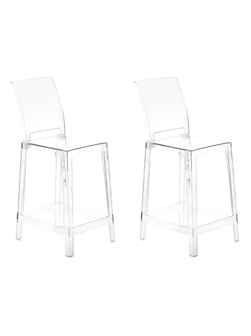 Beliani 2-tlg Barhocker WELLINGTON in Transparent