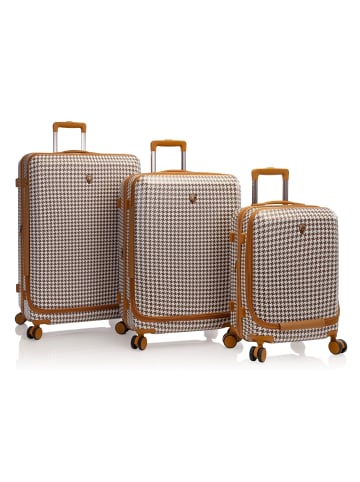 Heys EZ Fashion 4 Rollen Kofferset 3-teilig mit Dehnfalte brown houndstooth