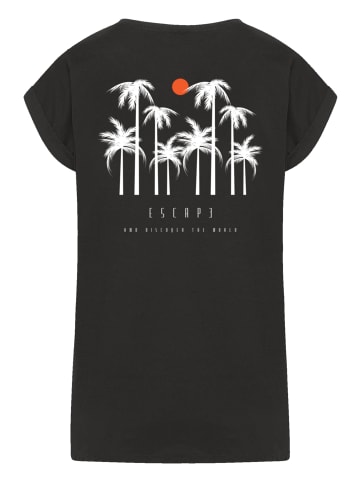 F4NT4STIC Extended Shoulder T-Shirt Escape Discover the World Palm Trees in schwarz