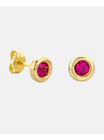 Diamant L'éternel Ohrringe aus 375 Gelbgold mit Rubin
