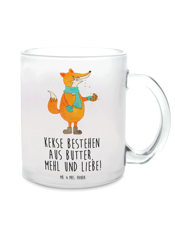 Mr. & Mrs. Panda Becher Fuchs Keks mit Spruch in Transparent