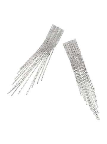 faina Women Tassel Earrings in Silver White