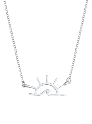 Elli Halskette 925 Sterling Silber Sonne, Wellen in Silber