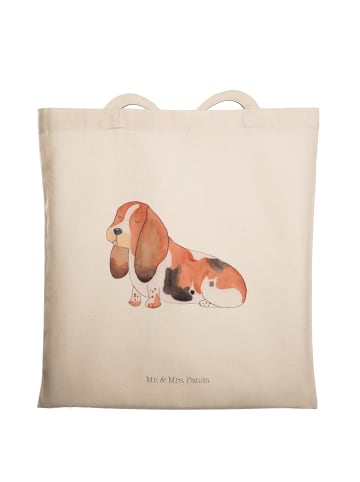 Mr. & Mrs. Panda Henkeltasche Hund Basset Hound ohne Spruch in Creme