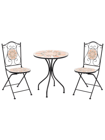 Beliani 3-tlg Bistro Set SETTALA in Bunt/Schwarz/Beige