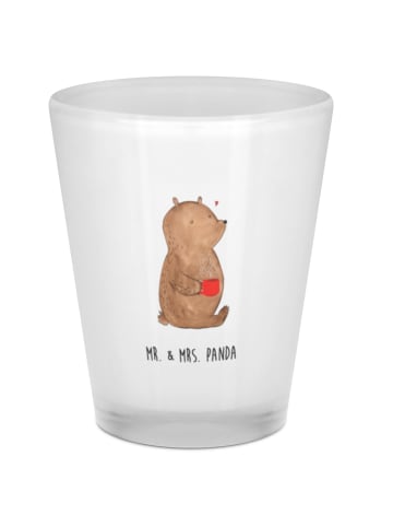 Mr. & Mrs. Panda Likör Glas Bär Kaffee ohne Spruch in Transparent