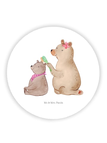 Mr. & Mrs. Panda Rund Magnet Bär Kind ohne Spruch in Weiß
