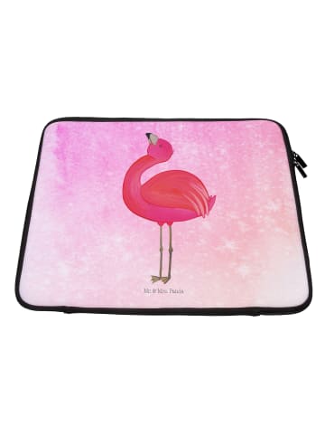 Mr. & Mrs. Panda Notebook Tasche Flamingo Stolz ohne Spruch in Aquarell Pink