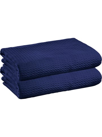 Erwin Müller Baumwolle Sommer-Decke 2er-Pack Siena in marine