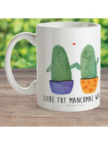 Mr. & Mrs. Panda Becher Kaktus Liebe mit Spruch in Weiß