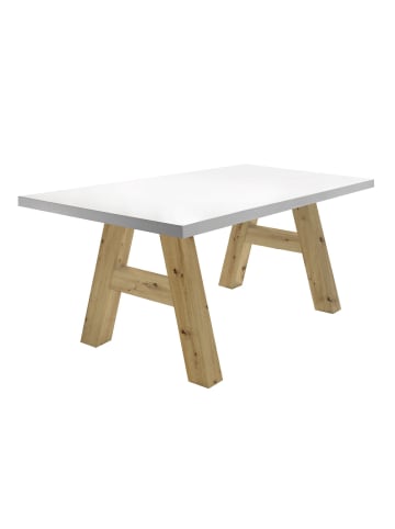 58 aufm Kessel ESSZIMMERTISCH Elia 2 180 x 90 x 75 Esstisch Asteiche/Weiß Matt Lack