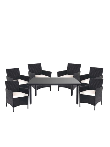 MCW Gartengarnitur Hamar, Anthrazit, Kissen creme