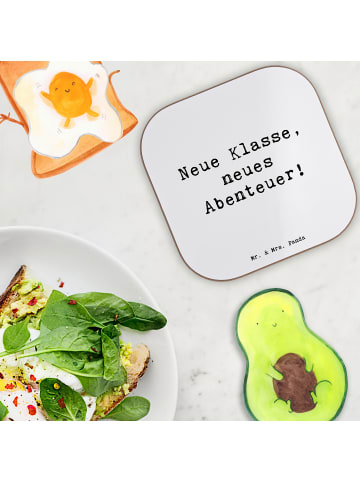 Mr. & Mrs. Panda Untersetzer Glas Spruch Erster Schultag Abenteu... in Weiß