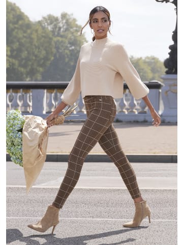 LASCANA Leggings in beige braun kariert