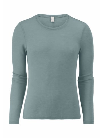 Hessnatur Hessnatur Longsleeve PURE FUNCTION aus Bio-Merinowolle und Seide in sturmblau