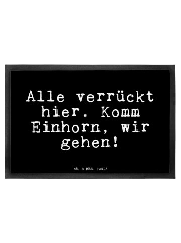 Mr. & Mrs. Panda Fußmatte Alle verrückt hier. Komm... mit Spruch in Schwarz