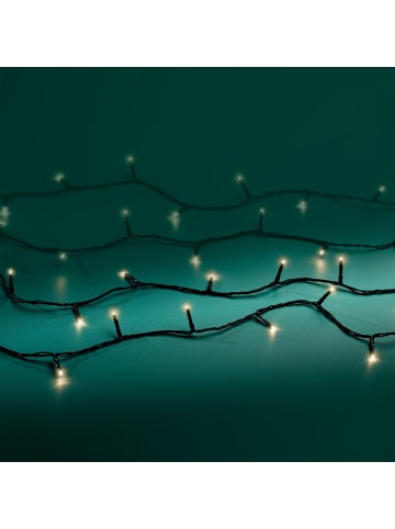 LUMINEO Lichterkette BASIC 180 LED 13,5 m, schwarzes Kabel in warm weiß