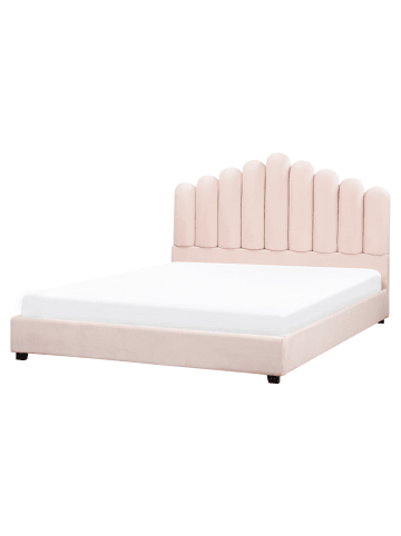 Beliani Doppelbett VINCENNES in Rosa/Schwarz - (W) 165 x (H) 124 x (L) 213 cm