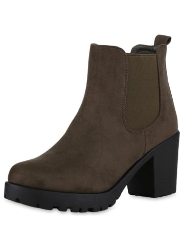 VAN HILL Chelsea Boots Luna in Olivgrün