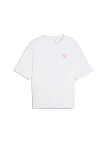 Puma T-Shirt "Wardrobe Ess Boxy Flower Bouquet Graphic Tee" in Weiß