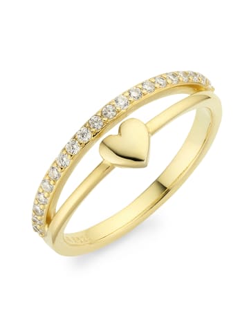 Aniston Fingerring in gelbgoldfarben-kristallweiß