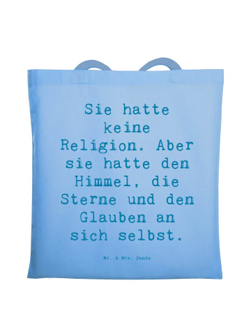 Mr. & Mrs. Panda Tote Bag Spruch Himmel und Freude mit Spruch in Sky Blue