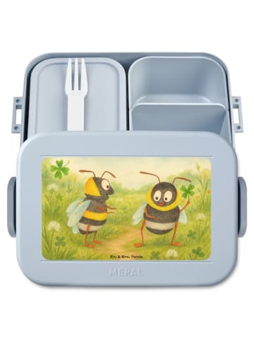 Mr. & Mrs. Panda Vesperdose Hummeln Kleeblatt Design ohne Spruch in Blau Pastell