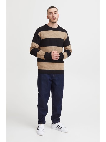 !SOLID Strickpullover SDSergio Crewneck 21301066-ME  Modischer Strickpullover mit Streifen in Schwarz