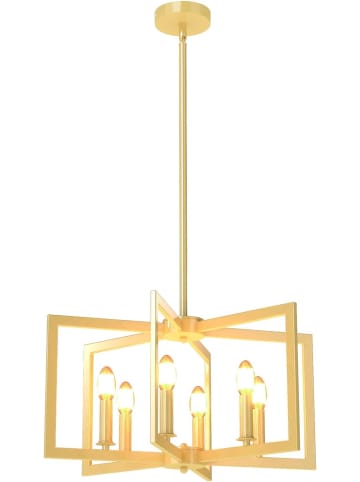 COSTWAY 6-flammig Deckenleuchte industriell 67-157 cm in Gold