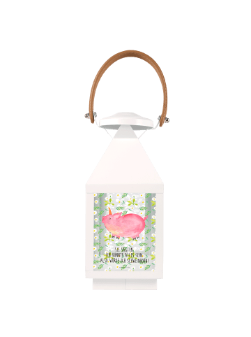 Mr. & Mrs. Panda Laterne Einhorn Schwein mit Spruch in Transparent