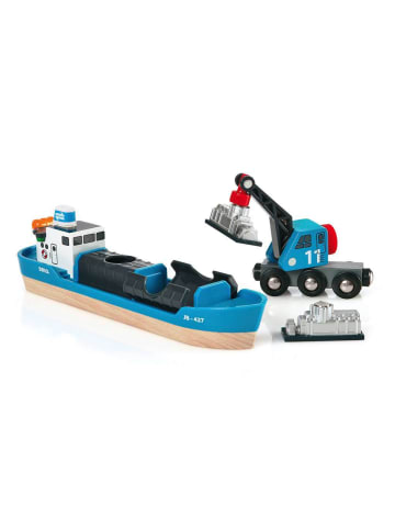 Brio Brio Aktionsspiel Containerschiff mit Kranwagen in bunt