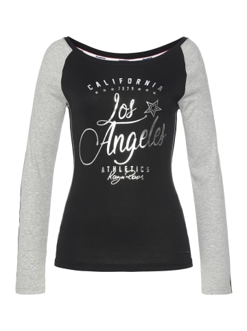 Kangaroos Longsleeve in schwarz-grau-meliert