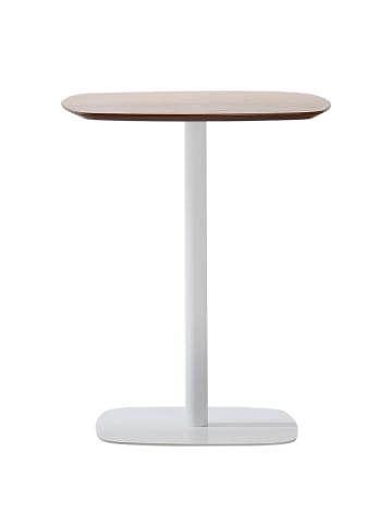 home24 home24 Bistrotisch (1er Set) - Eiche / Weiß - MDF furniert & Eisen - 60.0 x 74.0 x 60.0 cm in Eiche / Weiß