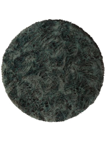 Pergamon Luxus Super Soft Fellteppich Aspen Rund Meliert in Petrol Mix