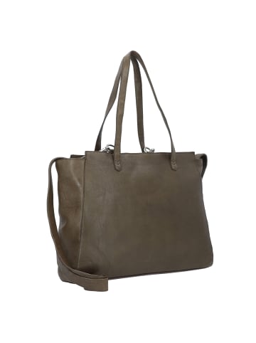 Cowboysbag Babell Schultertasche Leder 41 cm Laptopfach in olive