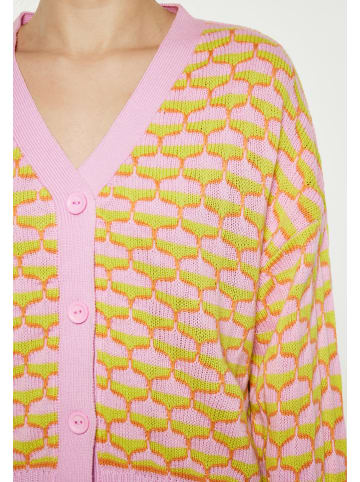 Swirly Damen Cardigan in Pink Limone Orange