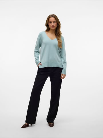 Vero Moda Strickpullover loose fit V-Ausschnitt Langarm in Grau
