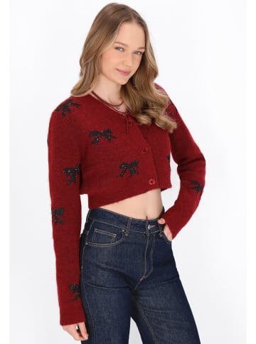 myMo Cardigan in burgundy melange