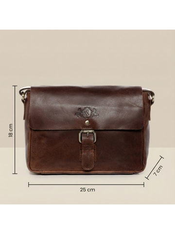 SID & VAIN Leder-Umhängetasche YALE Umhängetasche Cross-Body Bag echt Leder in braun